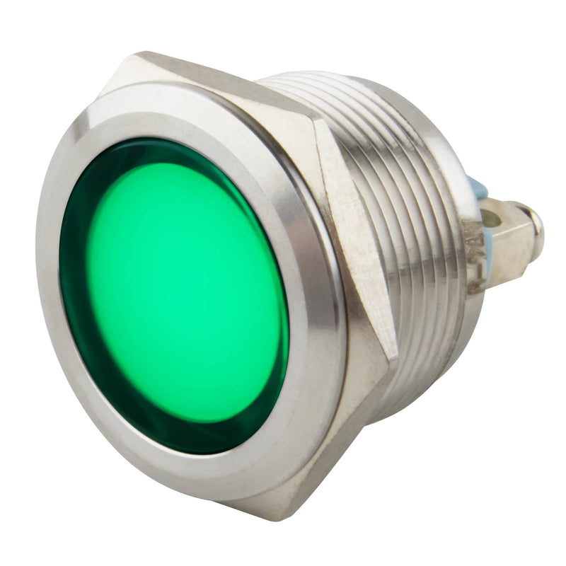 [Australia - AusPower] - SeKi 22 mm LED Indicator Light in Green 6-24 V; V2A Stainless Steel Signal Light - Indicator Light, Indicator, Indicator Light, Power Indicator Ø22mm 