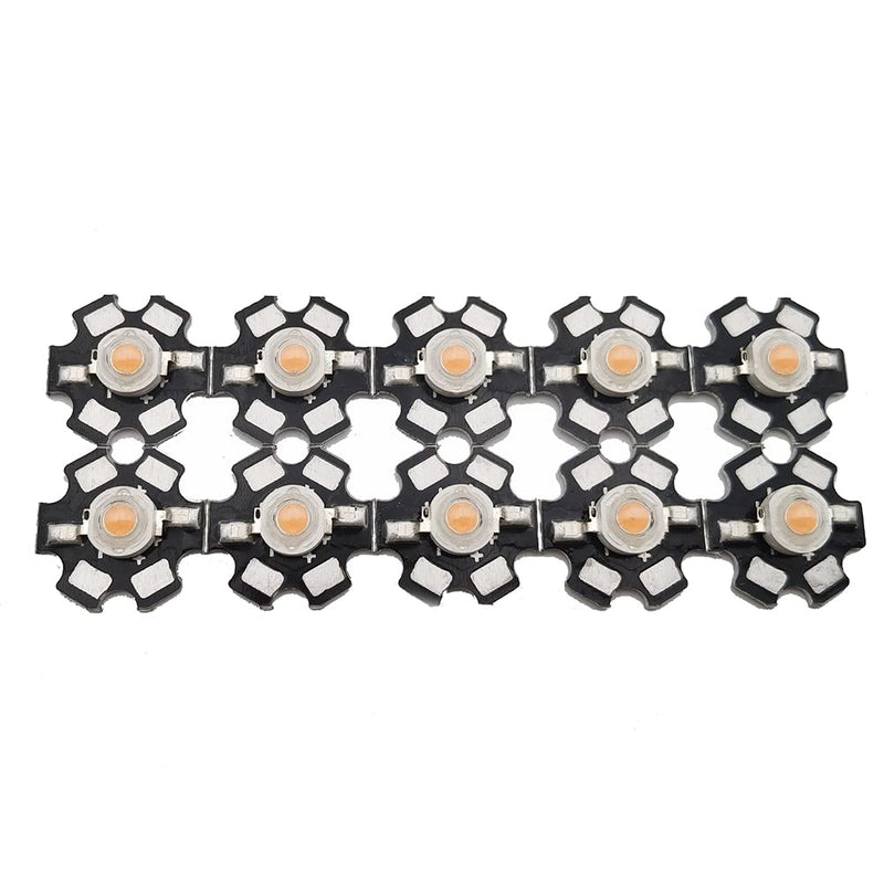Pack of 10 High Power LED Chip on Board 3W Full Spectrum 380-840nm (400mA - 500mA/DC 3V - 3.4V/3W) Super Bright Intensity SMD COB Light Emitter Components Diode 3W Bulb Lamp DIY Lighting Full Spectrum 380-840 Nm