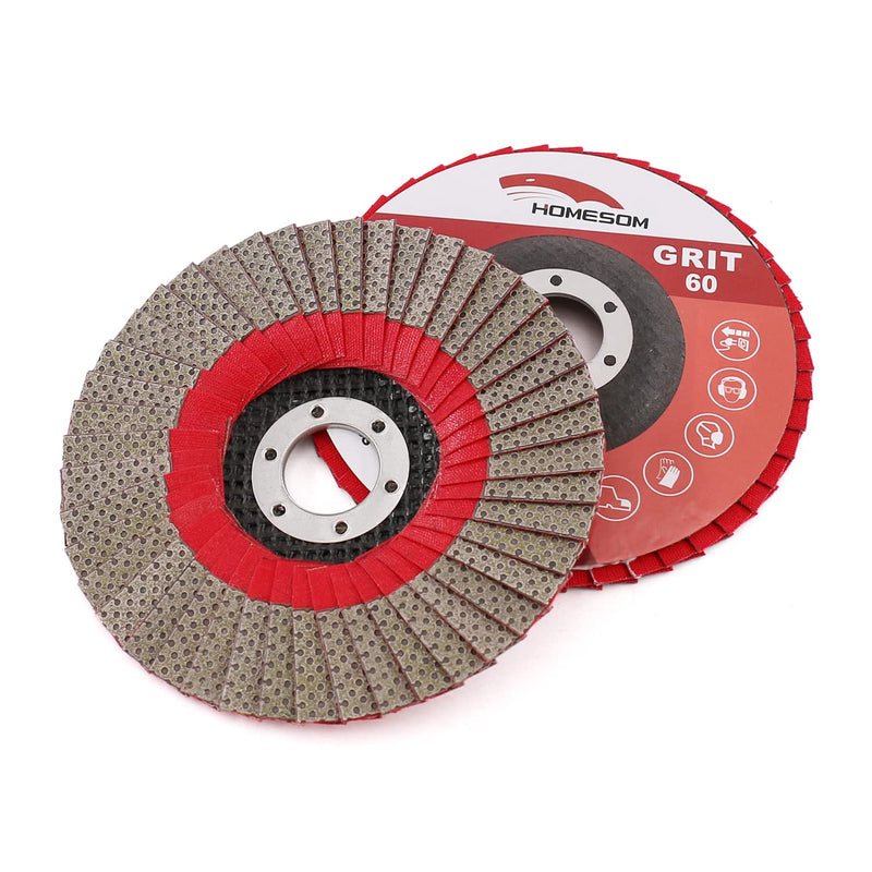 [Australia - AusPower] - HOMESOM 5 Inch 1pc 60 Grit Sanding Discs Flap Sanding Sanding Disc for Angle Grinder Diamond Sanding Pad Grit 60 - 1 piece 