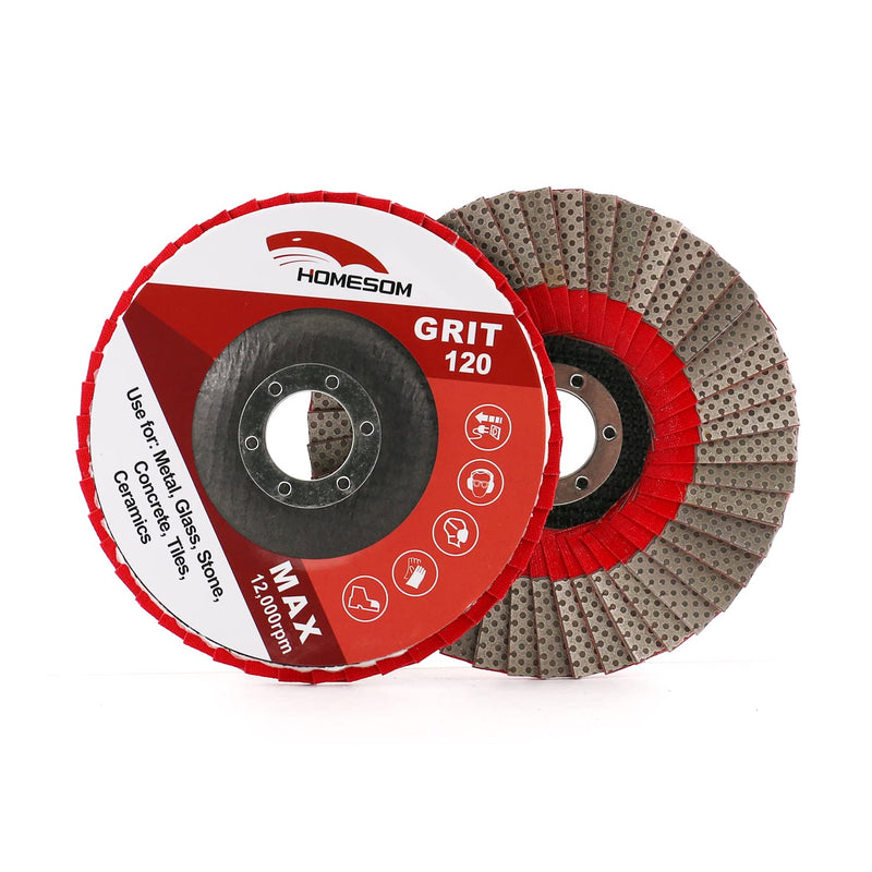 5 Inch 1 Piece 120 Grit Sanding Discs Flap Sanding Sanding Disc for Angle Grinder Diamond Sanding Pad 120 grit, 1 piece