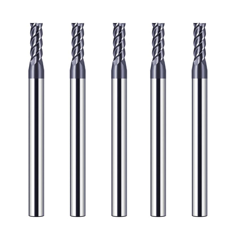 [Australia - AusPower] - CREEYA 5 Pieces Carbide End Mill 3 mm, 4 Teeth / 4 Cutting Edge CNC Milling Cutter HRC 55, AlTiN Black Coating, Solid Carbide Cutter CNC 3 mm for Steel Metal Wood Acrylic Plastic (3 mm) 3mm-5 Stücke 