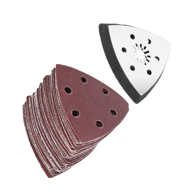 KIMISS Ferrex Sander Nextec Sander Head 61 Pieces 90 mm 6 Holes Triangle Sanding Pad Sand Paper Oscillating Polish Multi Tools