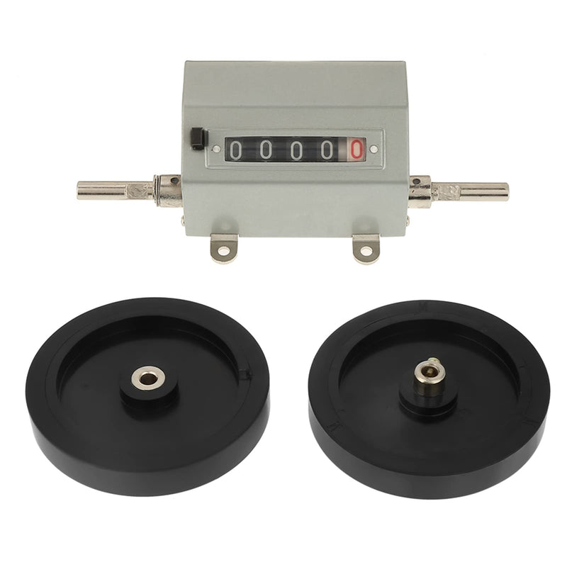 [Australia - AusPower] - Measuring Counter Meter Rope Cable Length Counter Metal 1 Piece Roller Wheel 5 Digits 0 9999.9 Length Counter Max Speed 350 rpm Grey Reset 