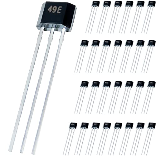 49E OH49E SS49E Hall Effect Sensor, S49E TO-92 3 Pole Linear Hall Effect Sensor Silent Output Element Switch for Electric Vehicle Engine Repair (Pack of 30) 49E Hall Effect Sensor