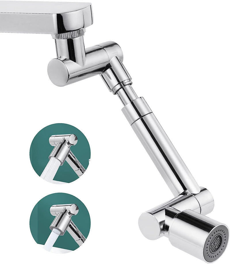 [Australia - AusPower] - Flintronic Rotating Tap Attachment, 1440 Degree Multifunctional Extension Tap with 2 Adjustable Aerlators, Faucet Extender for Kitchen and Bathroom 