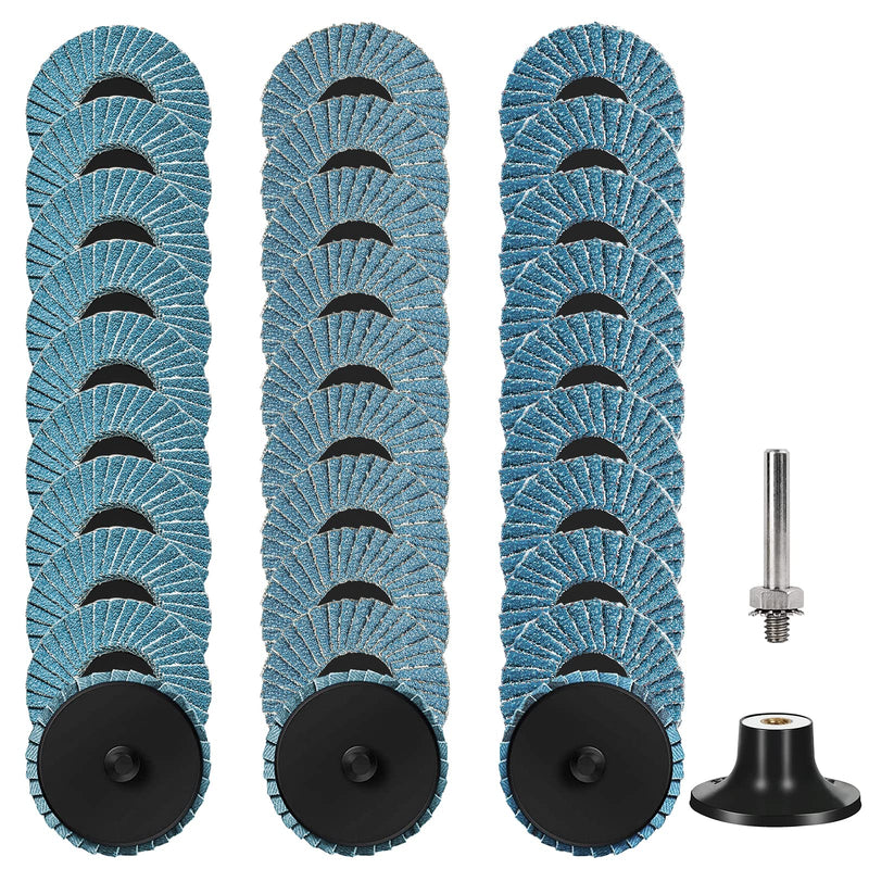 Flap Discs 50 mm Pack of 30 Sanding Discs Grit 40/60/80 | With 1/4 inch holder, for angle grinder, grinding polishing 30 pieces