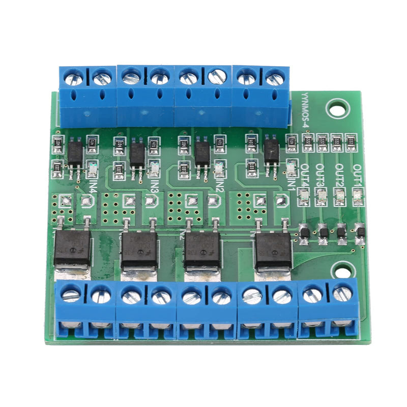 [Australia - AusPower] - Mosfet Board PWM 4 Channel Mosfet Module PLC Amplifier Board 3-20V to 3.7-27V DC 10A Driver Module MOS FET Module 