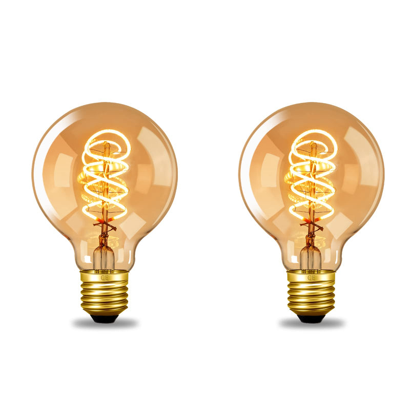 [Australia - AusPower] - NUODIFAN Edison Vintage Light Bulb E27, LED Retro Light Bulb Dimmable 4 W LED Lamp Warm White 2700 K LED Light Bulb E27 Ideal for Nostalgic and Retro Lighting in the Home, Café, Bar 2 Stück 