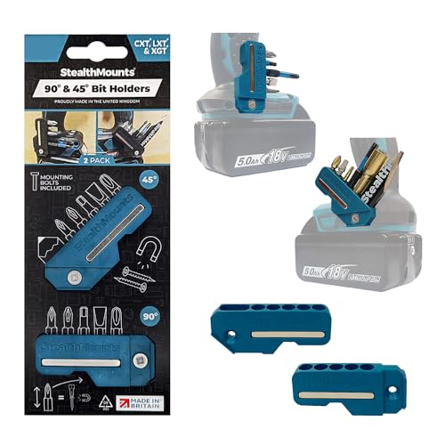 StealthMounts 4590 Magnetic Makita Bit Holder, Makita Bit Holder, Bit Holder for Makita Impact and Drills (Pack of 2) blue