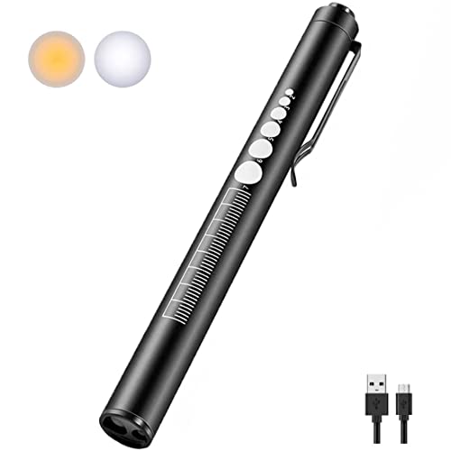 LEKIA Pupil Light Medicine, Diagnostic Light Nurse Emergency Service Accessories with Pupil Meter and Ruler, Rechargeable USB LED Pen Lamp for Nurses Students Doctors 1 Piece, Black