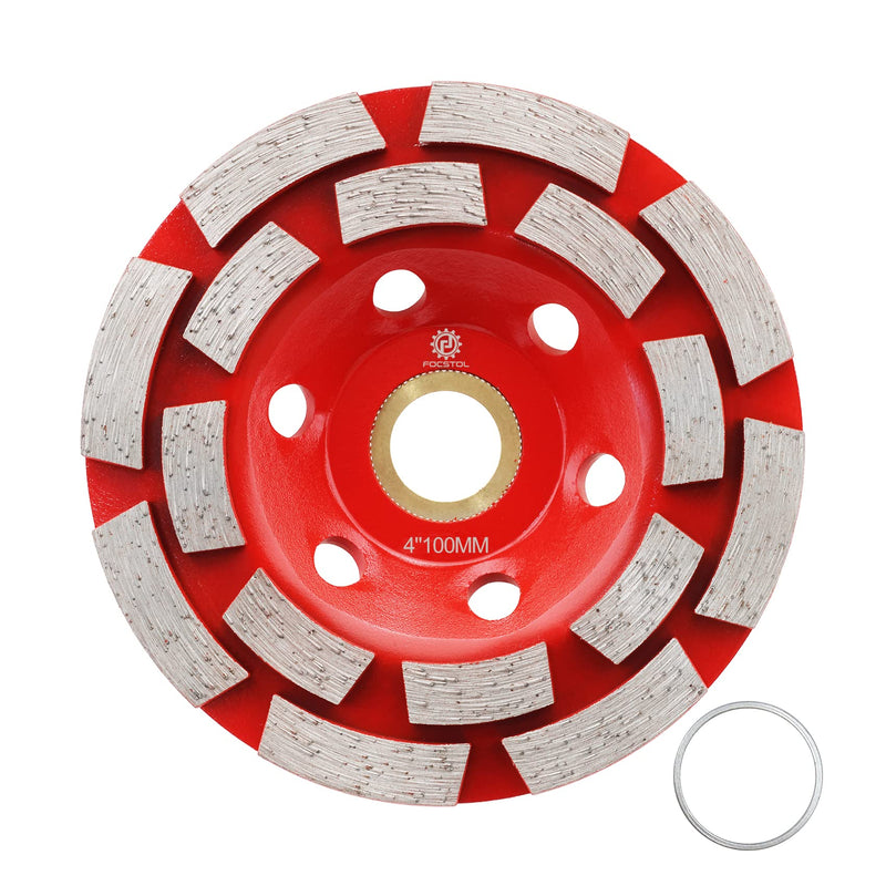 [Australia - AusPower] - FOCSTOL Diamond Cup Wheel - 100 mm x 22.23 mm Double Row Grinding Wheel for Concrete Granite Marble Masonry Artificial Stone for Angle Grinder 100mm doppelt 
