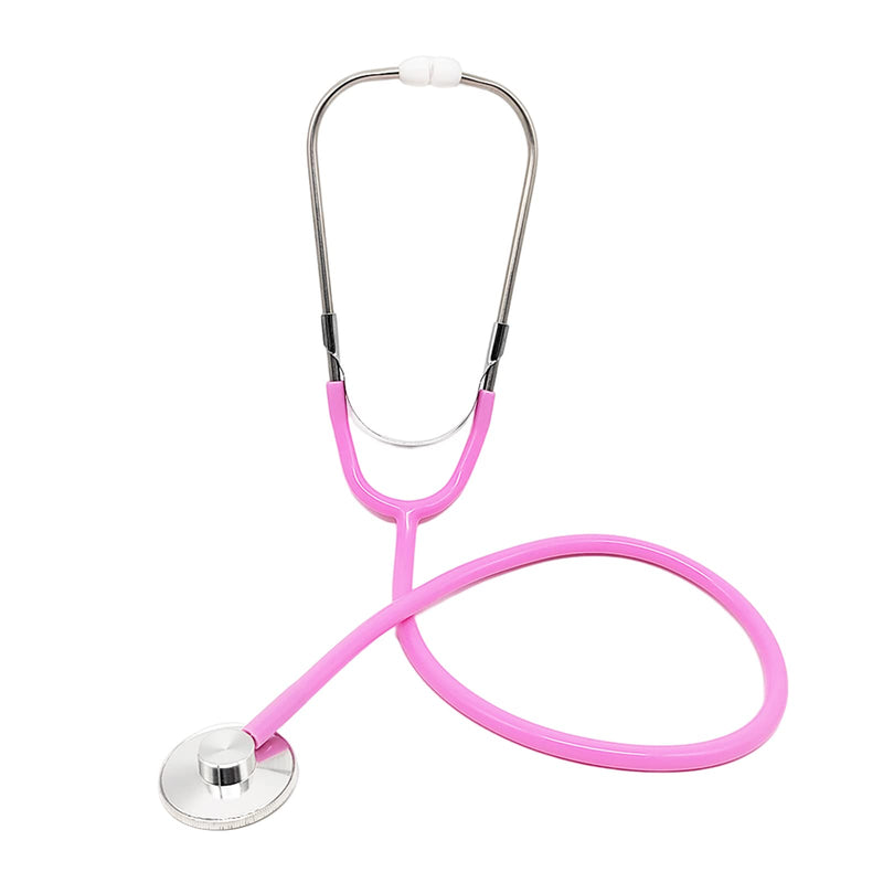 Children's Stethoscope, Metal Stethoscope, Children, Functional Double Head Stethoscope Toy, Analogue Metal Stethoscope, Amplifies Heart and Breathing Sound, for Medical Toy, Pink Tokaneit
