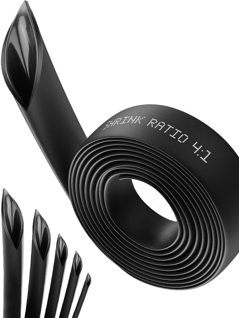 4:1 Heat Shrink Tubing - Diameter 12 mm & 1.5 m Length, Heat Shrink Tube Sold by the Metre, Waterproof, Insulating Tape, and Cable Connecting Heat Shrink Tubing, 5 Diameter Options (Black) Ø12mm & 1.5m