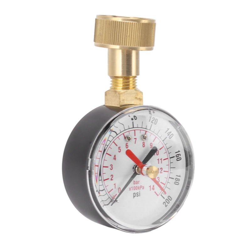 [Australia - AusPower] - Focket Water Pressure Gauge, 0 to 200 PSI 14 Bar, Universal Water Pressure Gauge with 3/4" Garden Hose Thread, Aluminum Alloy Hose Bib Gauge, Water Pressure Gauge 