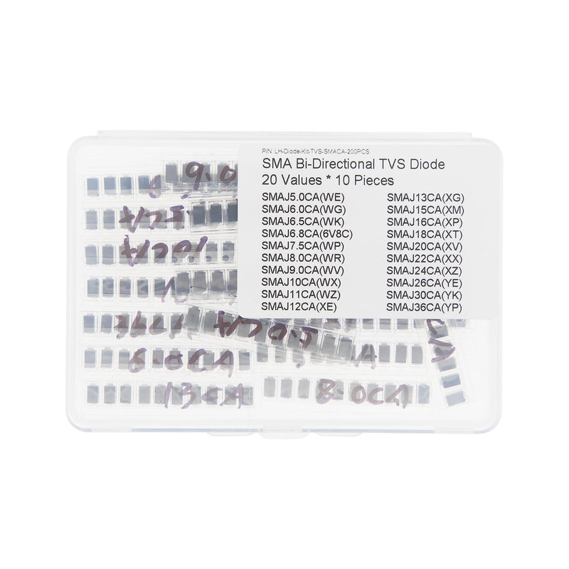 20 Values * 10 Pieces SMA 400W TVS Bi-Directional Surface Mount Protective Diodes Kit