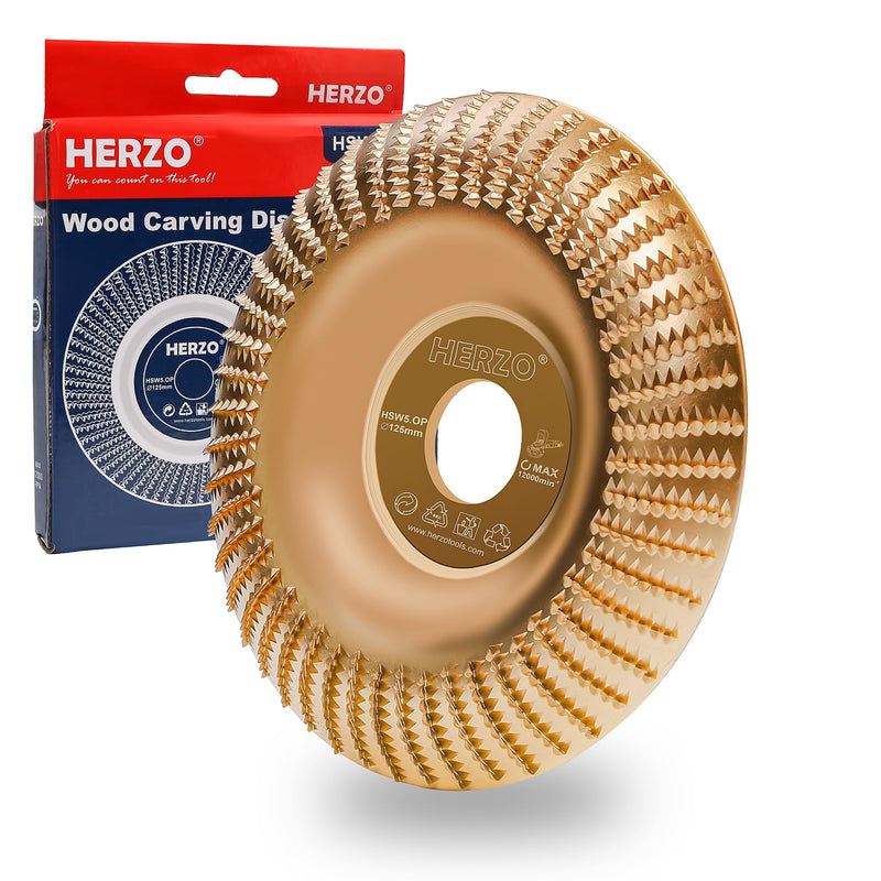[Australia - AusPower] - HERZO Wood Sanding Disc for Angle Grinder (Diameter 125 mm x 22.23 mm), Rasp Disc Wood, Sanding Discs for Shaping 1 