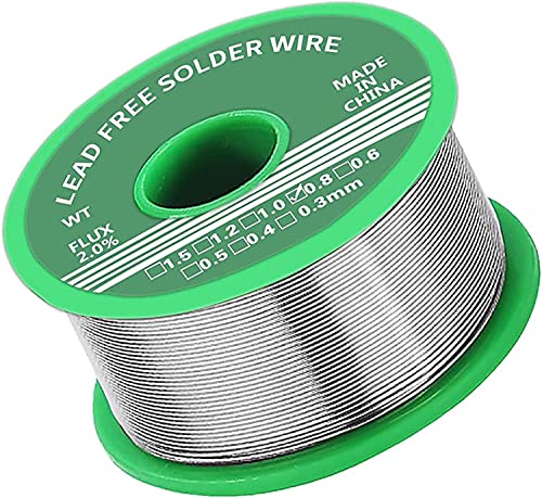 Solder 0.8 mm, Solder with Flux 50 g, Solder Lead Free with Rosin Core, Solder Wire, Solder Wire for Repair and DIY of Electronic Electric Soldering Components