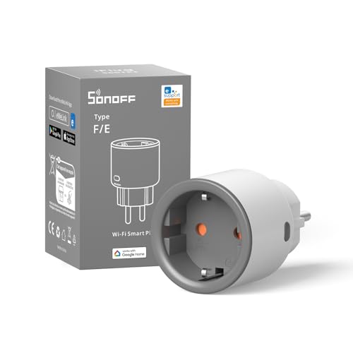 SONOFF S60TPF Smart WiFi Socket 16A 4000W, Smart Plug with Current Measurement, Overload Protection, Voice Control, Compatible with Alexa/Google Home (2.4G WiFi) 1