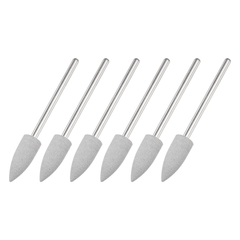 sourcing map Set of 6 Sanding Pins 6 mm Grain 150 Grinding Attachment Pointed Grey | Professional polishing accessories, for cordless screwdrivers, handle diameter 2.35 mm, for grinding polishing