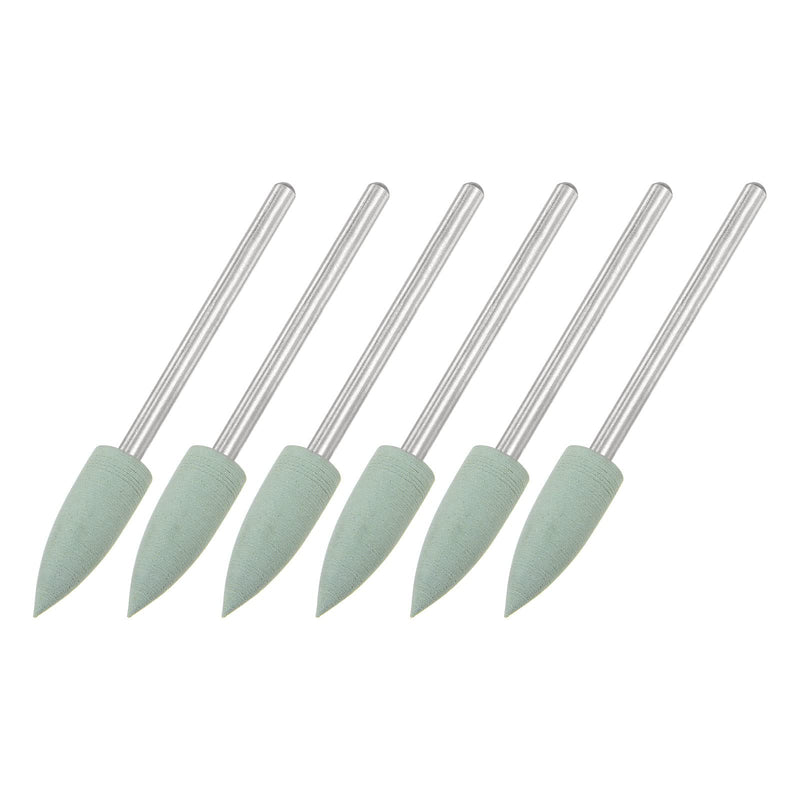 [Australia - AusPower] - sourcing map Pack of 6 800 Grit Whetstone 1/4 Inch Shank 1/9 Inch Diameter Pointed Sanding and Polishing Heads for Deburring Buffing 