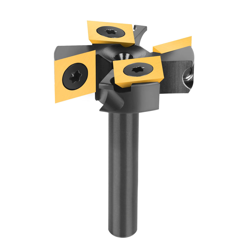 [Australia - AusPower] - SpeTool Face Milling Cutter 8 mm Shank 38.1 mm Cutting Diameter Face Milling Cutter for Router Surface Milling Cutter with ATS Coating Reversible Plates CNC Milling Cutter Wood 2 + 2 Flutes Flat Planfräser mit ATS Beschichtung 