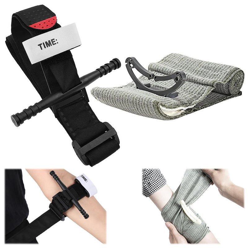 6 Inch Tourniquet Bandage Set, 3.8 x 95 cm Tourniquet Tactical, Emergency Tourniquet, Israeli Tactical Tourniquet, Emergency First Aid Bandage for Hiking, Mountaineering, Sports, Camping, Climbing 15 cm