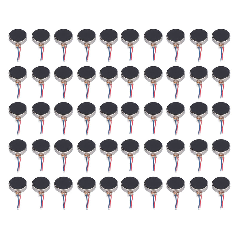 [Australia - AusPower] - Pack of 50 Mini Vibration Motors DC 3V 12000 RPM 10 x 2.7 mm Anti-Interference Flat Coin Micro Vibration Motor for Mobile Devices 