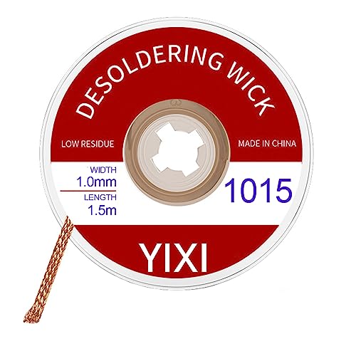 1 x 1.0 mm x 1.5 m Desoldering Wire, Soldering Accessories, No-Clean Solder Desoldering Braid, Solder Wick Solder Braid, Solder Braid, Solder Accessories, Wicks Strands for Desoldering, Solder Wick for Removing Solder Wicks