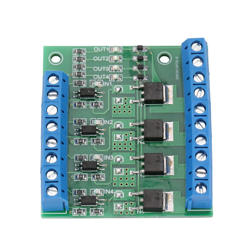 PWM 4 Channel PLC Amplifier Mosfet Module Mosfet PCB MOSFET Amplifier PCB Module Driver 3-20V to 3.7-27VDC 10A