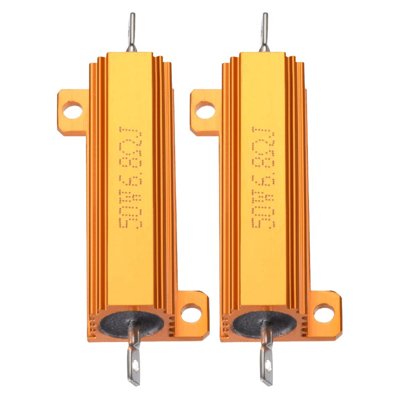 [Australia - AusPower] - YOKIVE Pack of 2 Aluminium Housing Resistor, Office LED Converter, Replacement Wire-Wound Resistor, Great for Daily Use (Gold, 50 W, 6.8 Ohm) 