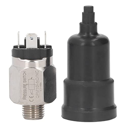 QPM10-NO/NC Pressure Switch, 1/4" Normally Open Push Switch, Membrane Pressure Switch, 0.1-1MPa, Stainless Steel