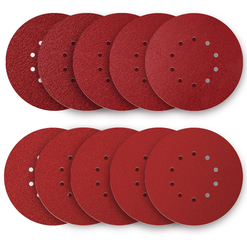 [Australia - AusPower] - ZHJAN Pack of 20 Sanding Discs, 225 mm/9 inch/10 Hole Velcro Sandpaper Set, 2XP x 40/P60/P80/P100/P120/P150/P180/P240/P320/P400 for Drywall Sanders, Ceiling Sanders, Sanding Discs ZHJAN Pack of 20 drywall sander sanding discs 