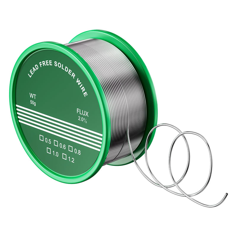 Magrimaxio Solder with flux, lead-free soldering wire with rosin core, lead-free soldering wire electronics, Sn99.3 Cu0.7, 50 g/1 mm, for repair, electric soldering, DIY