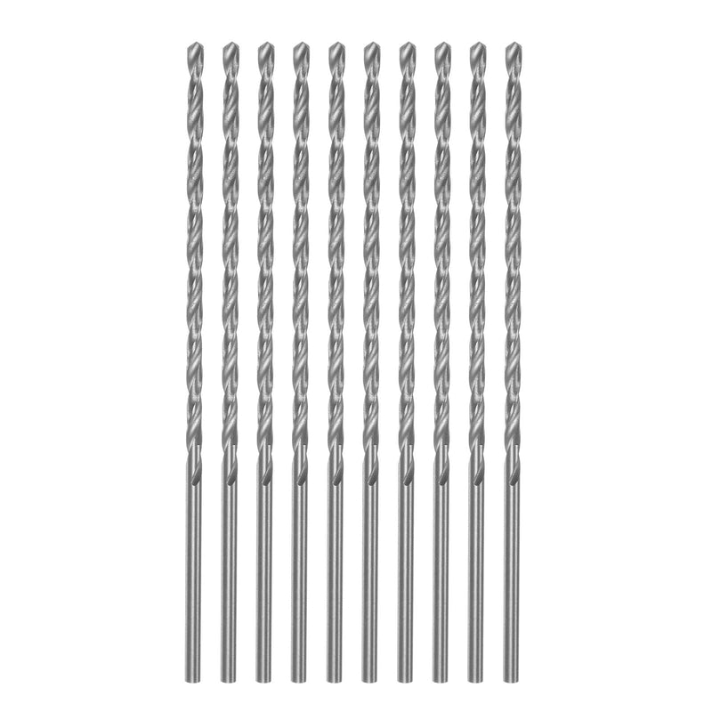 [Australia - AusPower] - QUARKZMAN Extra Long Spiral Drill Bits 3 mm HSS Drill Bit with High-Speed Steel Straight Shank Drill Bits 120 mm Length for Metal Woodwork Plastic Aluminium Alloy Pack of 10 3mmx120mm 