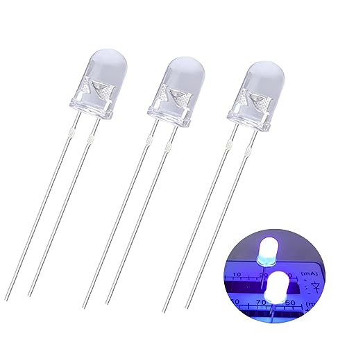 5mm UV LED Light Emitting Diodes 80pcs UV LED Emitting Diodes | 5 mm LED kits for science projects, schools and DIY projects 5 mm UV 80 pieces