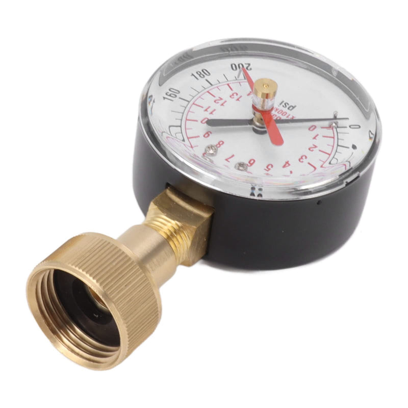 [Australia - AusPower] - Water Pressure Gauge Aluminium Alloy Iron 0 to 200 Psi Universal Water Pressure Gauge with 3/4 Inner Hose Thread for Replacement 