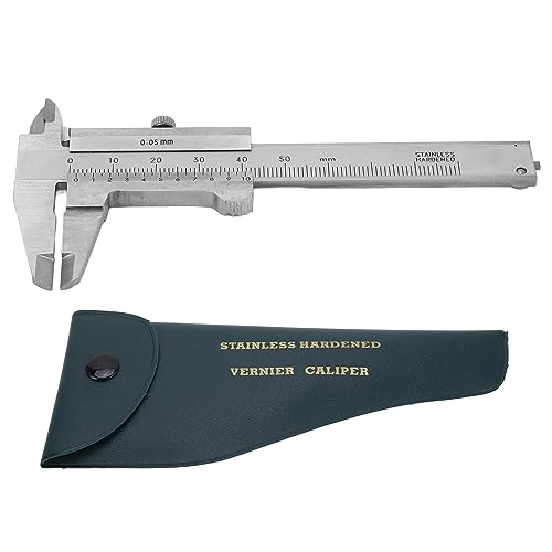 Vernier Caliper 0-50mm Stainless Steel Portable High Accuracy Small Portable Measuring Tool for DIY Household Jewelry Coins Gemstones Antique Student Caliper