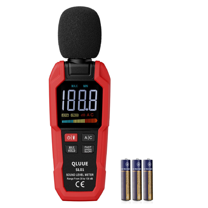 Sound Level Meter Digital Portable Decibel Meter 30dB to 130dB A/C Weighted LCD Display Can Be Used at Home, Factory and Road