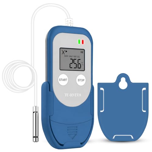 ThermElc TE‑03 ETH USB Temperature and Humidity Logger with External Probe, PDF/CSV Creation, 32,000 Measurement Points, MKT Calculation, for Monitoring Buildings and Medical Refrigerators 1 piece