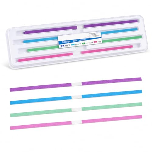 Tooth Sandpaper, 60 Pieces Dental Polishing Strips Set 4 x 150 mm File Emery Strips for Teeth Shaping, Smoothing and Polishing in Dental and Home Use