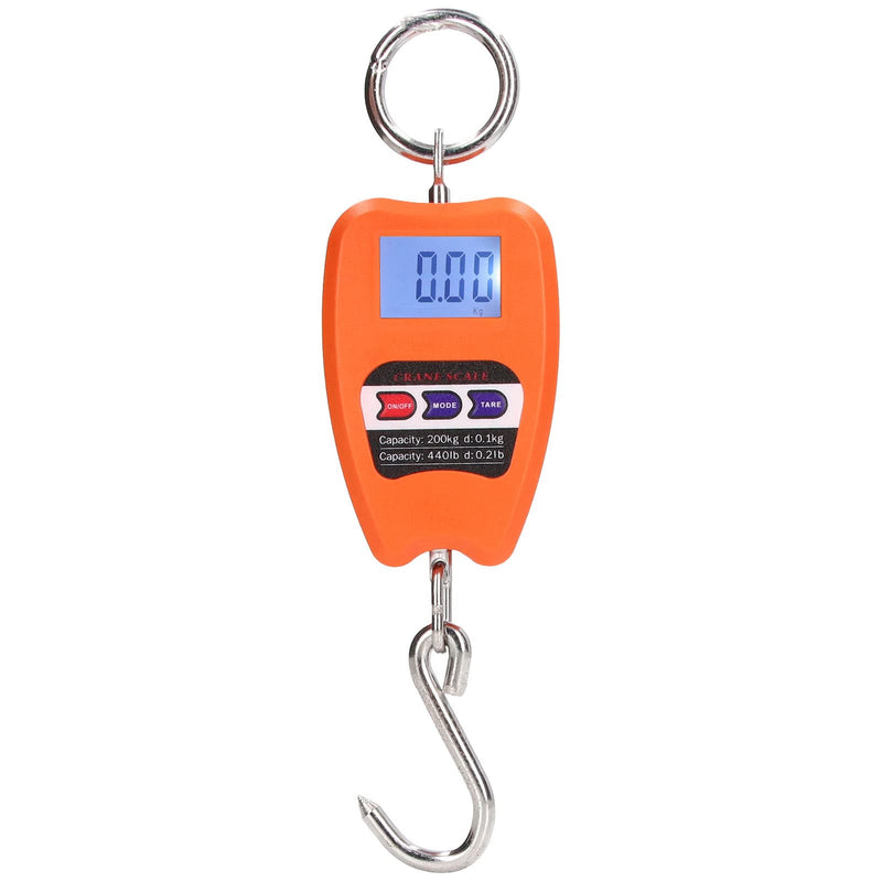 [Australia - AusPower] - Portable Digital Hanging Scale, Precise 200 kg Load Capacity, Multifunctional Mini Handheld Scale with LCD Screen for Agriculture, Hunting, Fishing, Workshop, Home 