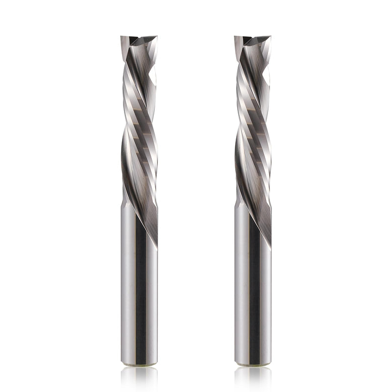 [Australia - AusPower] - 8 mm Shank Compression CNC Milling Cutter End Mill 2 Pieces 2 Flute Spiral Groove Cutter 35 mm Cutting Length Up & Down Cut Spiral Cutter Bit Solid Carbide End Mill Groove Cutter for Wood, Density 8x35x70mm 