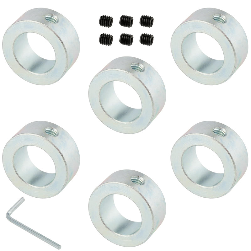 [Australia - AusPower] - YIXNSW Set of 6 Adjusting Rings Axle 20 mm Boundary Ring Shaft Ring Adjustment Rings with Hex Key for Hand Truck Tyre Hand Carrier Silver 