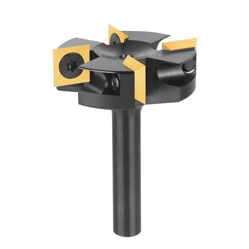 SpeTool Face Cutter 8 mm Shank 40 mm Face Milling Cutter for Routers Reversible Plates Spoilboard 4 Flutes CNC for Wood with ATS Coating Face cutter with ATS coating