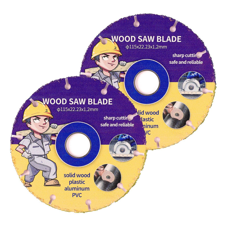 [Australia - AusPower] - 2 Pieces Saw Blade for Angle Grinder Cutting Disc Wood Flex Disc 115 mm Angle Grinder Multi Wheel Cutting Disc Carbide Flex Disc for Wood, Plywood, Rubber, Plastics, for Woodworking 