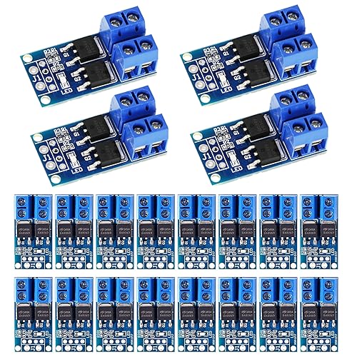 DC 5V-36V 400W FET Trigger Switch Drive Module Board Pack of 20 | Dual MOSFET Driver Module Dual High-Performance Switching Driver Module PWM Controller Switchboard Driver Module for Arduino