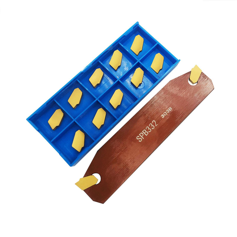 [Australia - AusPower] - ASZLBYM Groove Cutting Tool Chopping Board Tools SPB332 / SPB32-3 Groove Cutting Tool and 12 Pieces SP300 / ZQMX3N11-1E 3 mm Carbide Inserts for Groove Cutting 