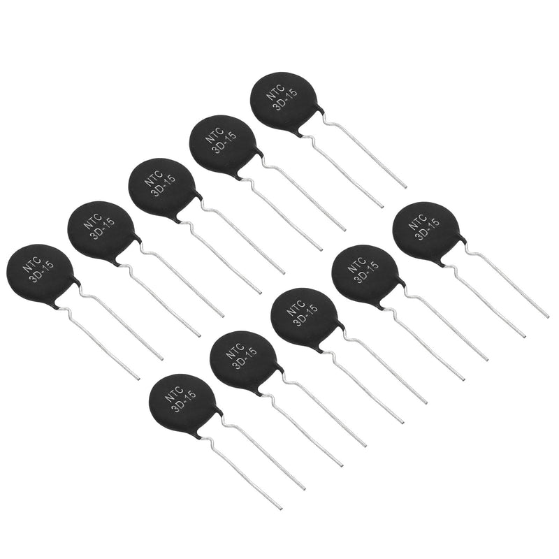 [Australia - AusPower] - PATIKIL NTC Thermistors Resistors, 10Pcs 3 Ohm NTC 3 D-15 High Sensitivity Current Limiter Temperature Sensor for Measuring Temperature Black 