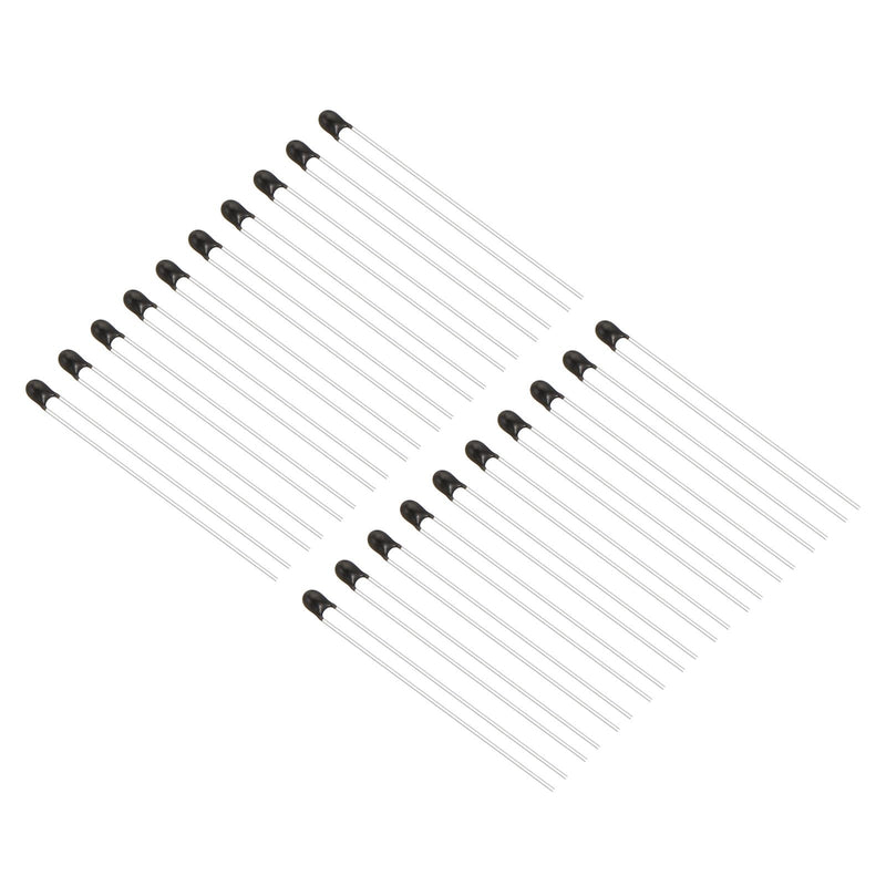 PATIKIL NTC Thermistors Resistors 20 Pieces 10K Ohm MF52-103 1% Accuracy High Sensitive Current Limiter Temperature Sensor for Measurement Temperature Black