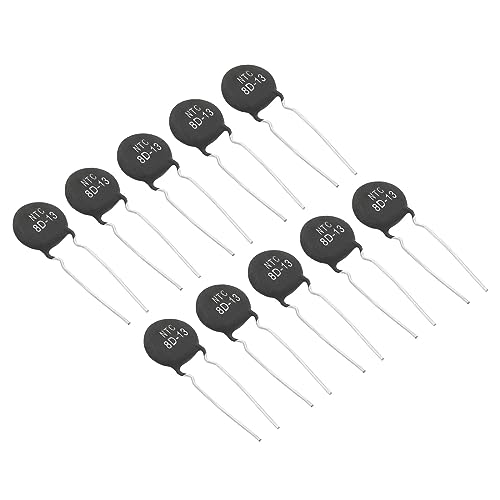 PATIKIL NTC Thermistors Resistors 10 Pieces 8 Ohm NTC8D-13 Highly Sensitive Current Limiter Temperature Sensor for Measuring Temperature Black | Highly sensitive current limiter temperature sensor, for measuring temperature